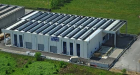Neue Halle von Francom Spa, via Portile
