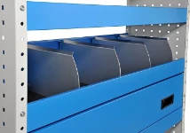 01_Regalwanne mit Rückwand und hohen Trennblechen