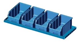 22_Regalboden mit Profil und vier 36 cm tiefen Lagerkästen