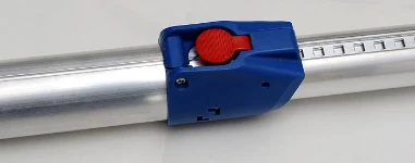 Detailansicht des Klemmhebels an der Spannstange