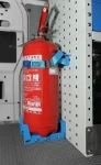 Im Fahrzeug montierte Feuerlöscherhalterung mit Feuerlöscher