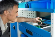 Regal mit Trennblechen aus Aluminium