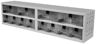 Schubladenelemente für Transporter mit transparenten ausziehbaren Schubladen