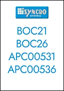 Bedruckbaren Etiketten für Behälter von Syncro System BOC21-BOC26-APC00536-APC00531